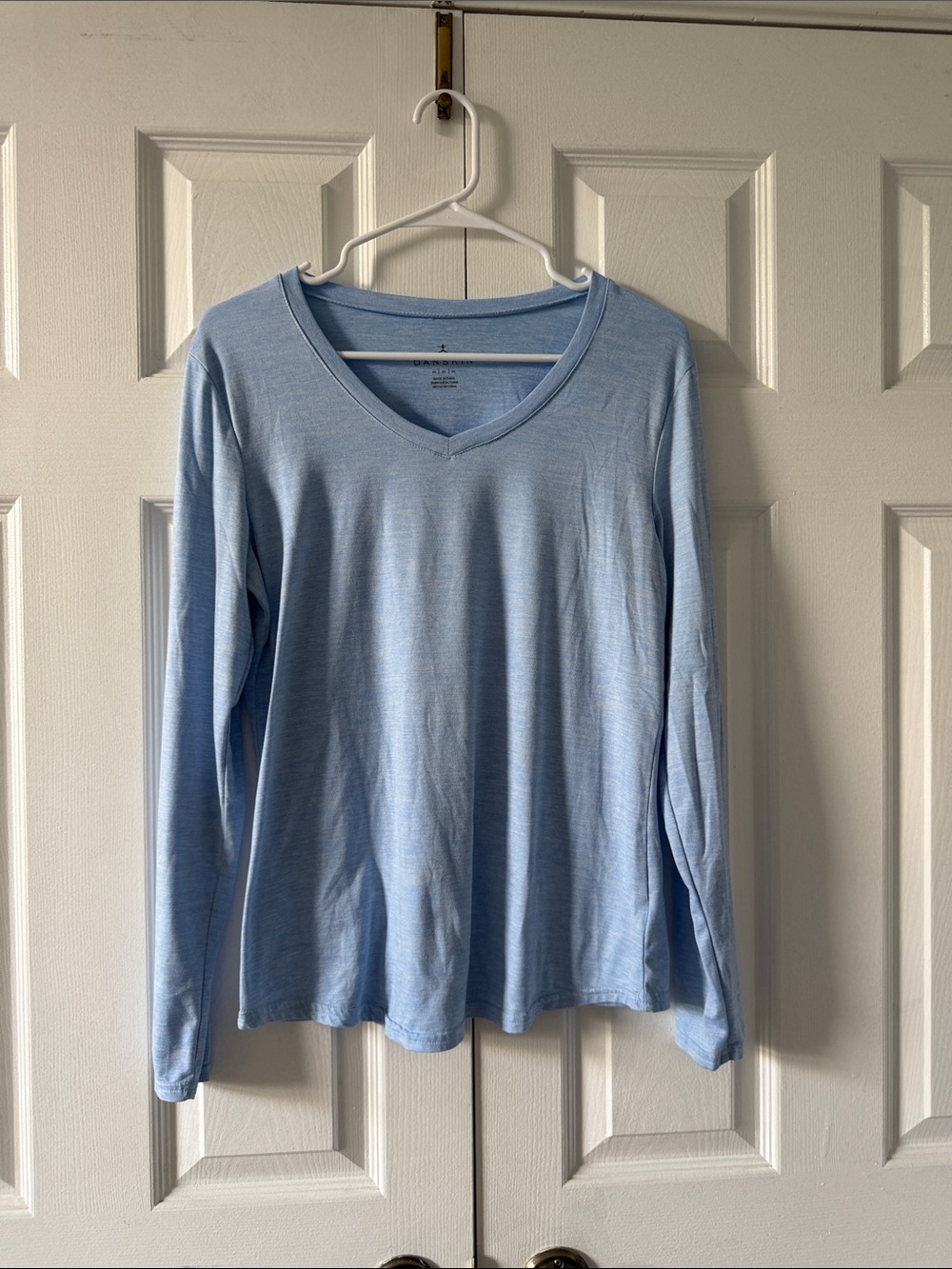 Danskin Blue Long Sleeve V-Neck Tee